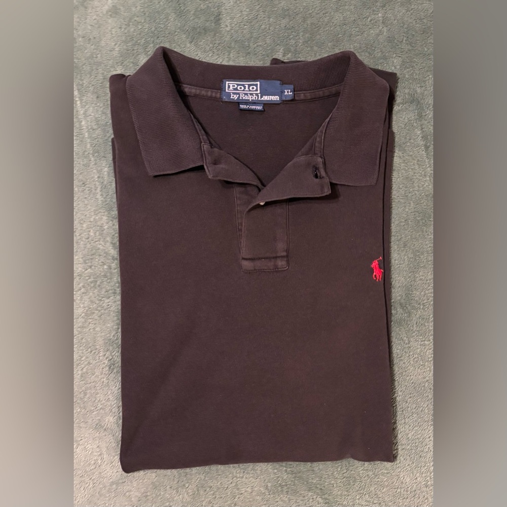 Ralph Lauren Men's Black Polo Shirt, soft cotton, size: XL (5198)